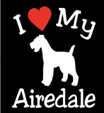 Pair of I Love My Dog AIREDALE Pet Car Decals Stickers Ready to Apply USA Made