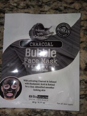 BioMiracle Skin Therapy Charcoal Bubble Face Mask Treatment x  2!! New Masks!