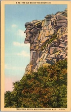 Old Man of the Mountain, Franconia Notch, New Hampshire - 1938 Linen Postcard