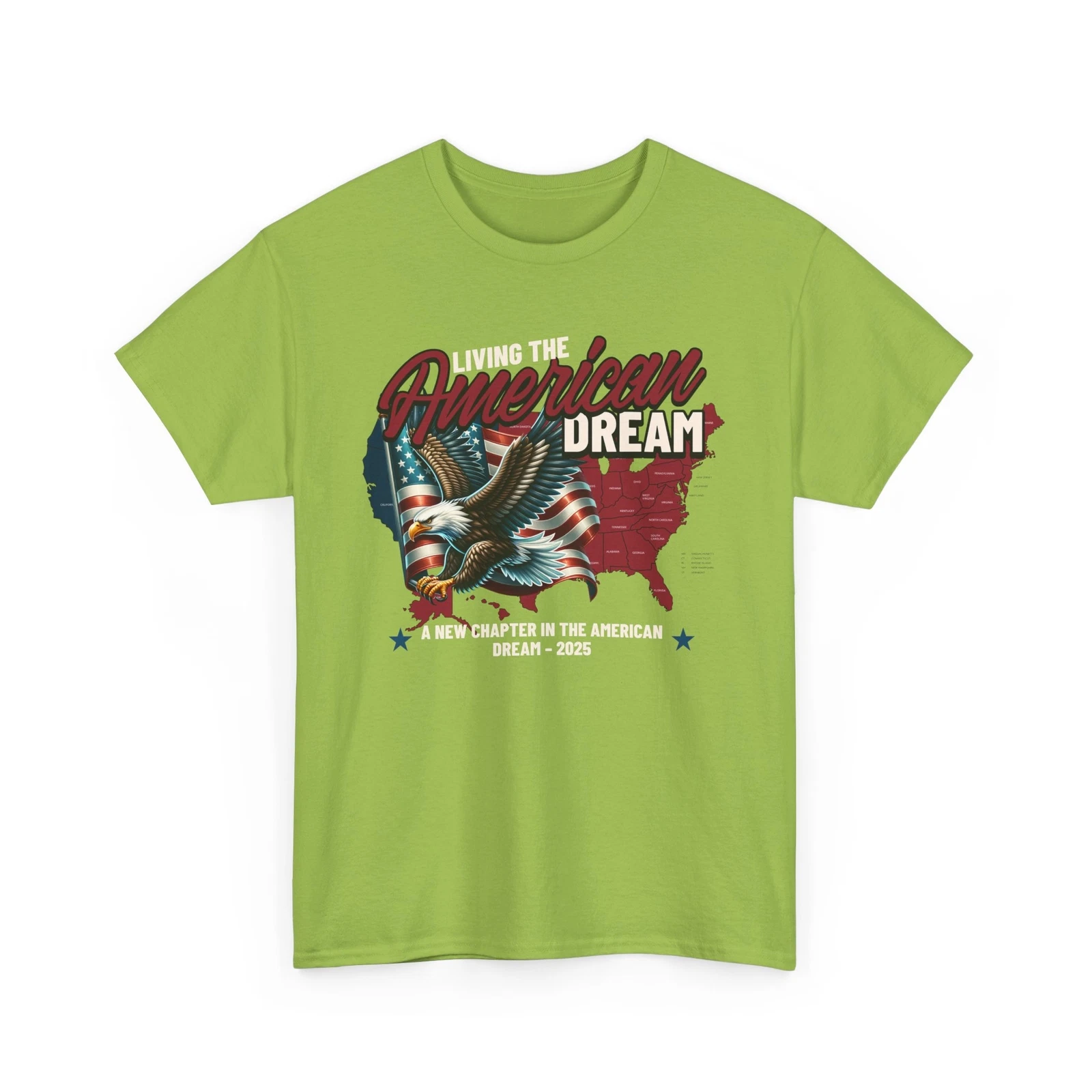 Patriotic USA Tee with US Map and Eagle Flag Graphic