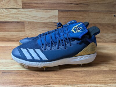 Adidas Boost Icon 4 Men's Size 13 Baseball Cleats Blue Gold AQ0099