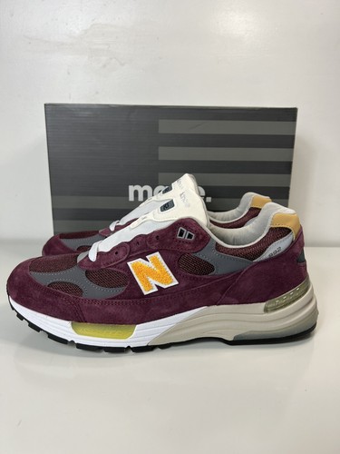 New Balance 992 Burgundy White Gold 
