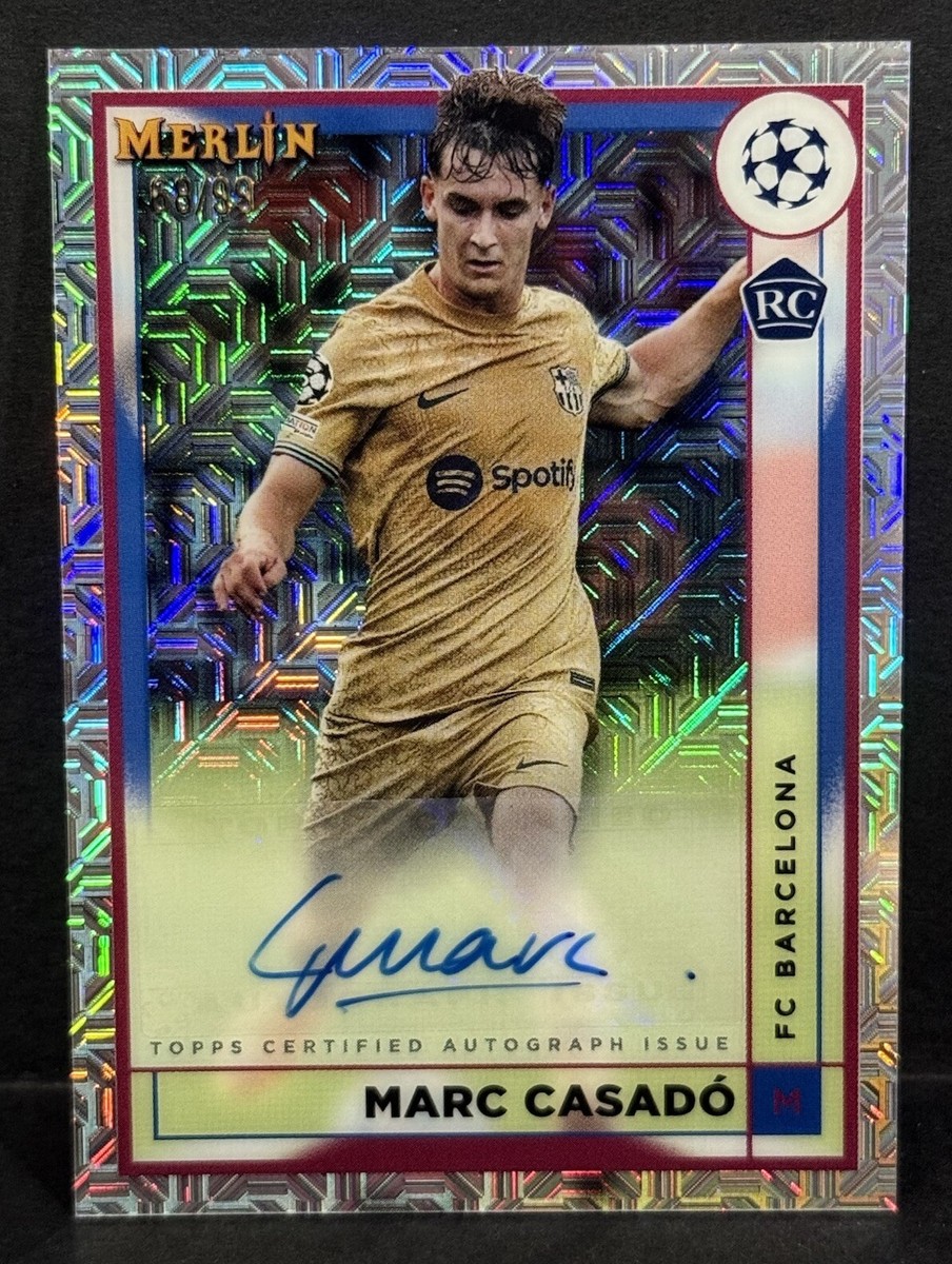 2022-23 Topps Chrome Merlin UCC Barcelona RC Marc Casado Auto Mojo