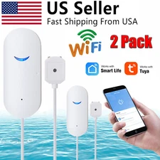 2X Tuya Smart WIFI Water Leak Sensor Alarm Flood Leakage Detector Overflow Alert