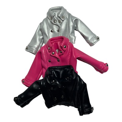 Blythe Puppenkleidung - stilvolle FAUX-Leder-Bikerjacke, Barbie, neu UK-Bestand