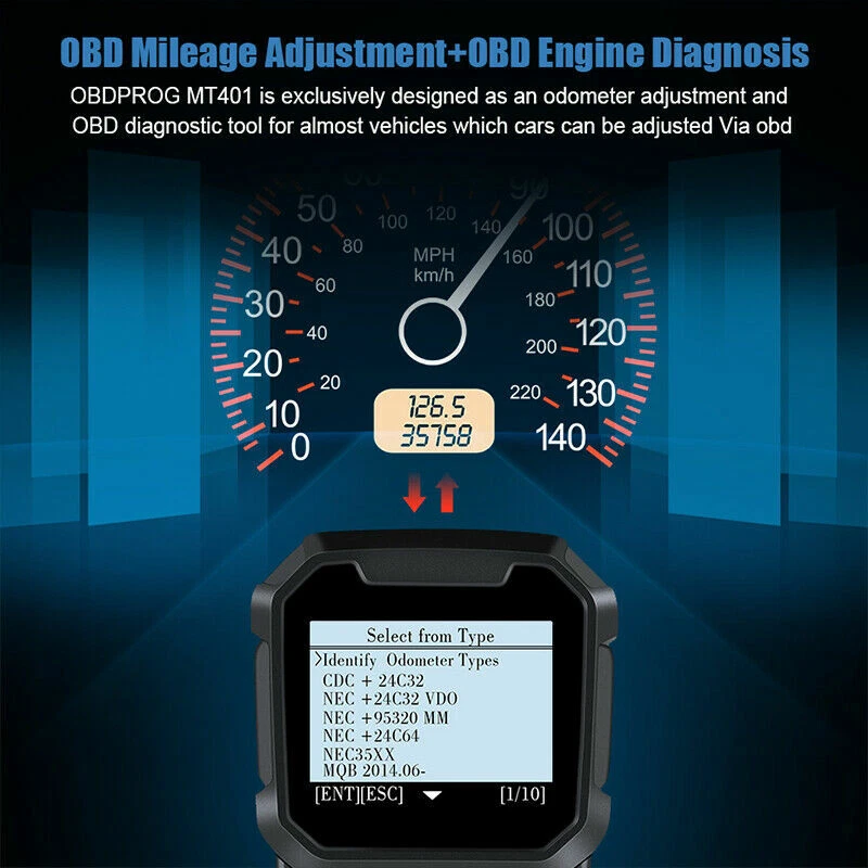 OBDPROG MT401 кластер пробег одометр коррекции автомобиля OBD2 сканер считыватель кодов - Изображение 2 из 4