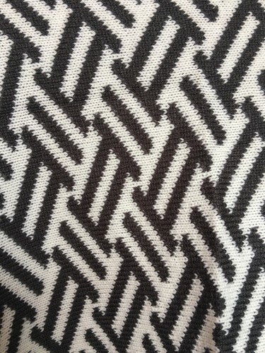 Cardigan etnico bianco e nero a righe Ichi misto lana - Foto 3 di 4