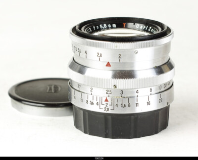 Carl Zeiss Jena Biotar Heavy 5.8cm F2 Red T #3348557 M42 Lens Mint
