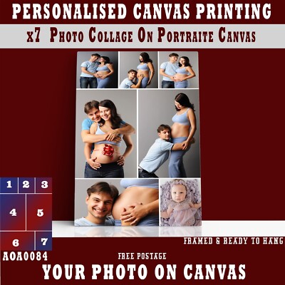 Personalisiertes Foto auf Leinwand personalisiert x7 Collage PORTRAIT Leinwand (24x40'') 18mm