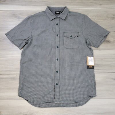 Vans Shirt Men's Medium Green Gables Holmes Woven Button Up New