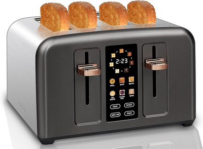 Toaster 4 Slice, Stainless Toaster LCD Display&Touch Buttons, 50% Faster Heating