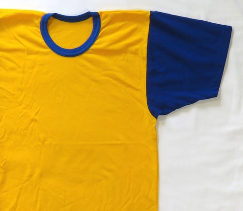 Felco Vintage 70's T Shirt ATHLETIC SLEEVE Gym Jersey Acrylic Blank Medium EUC - Picture 2 of 4