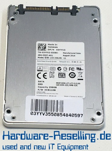 LITEON 256GB LCS-256L9S-11 2,5 ZOLL SATA SSD DELL 03YYV3