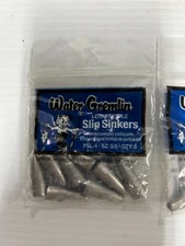 Water Gremlin Low Profile Slip Sinker 3/8 PSL-4 Qty:8 Made In The U.S.A. 4 Packs