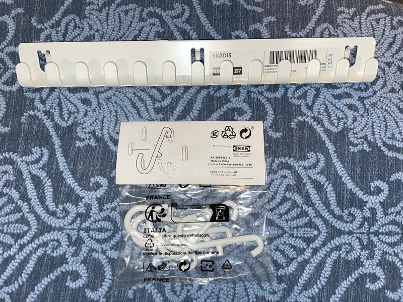 IKEA Skadis J hooks ( Pack Of 5) & Metal Hangar For Pegboard Desk
