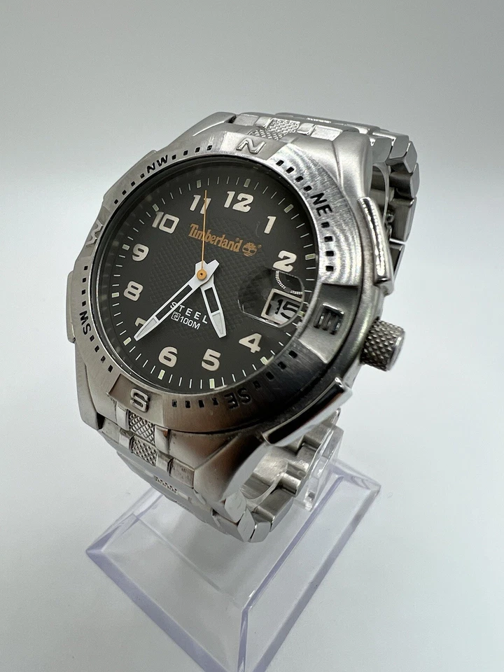 Men's Silver Steel 100m Timberland  Quartz Watch Sporty Outdoors - Image 3 of 4