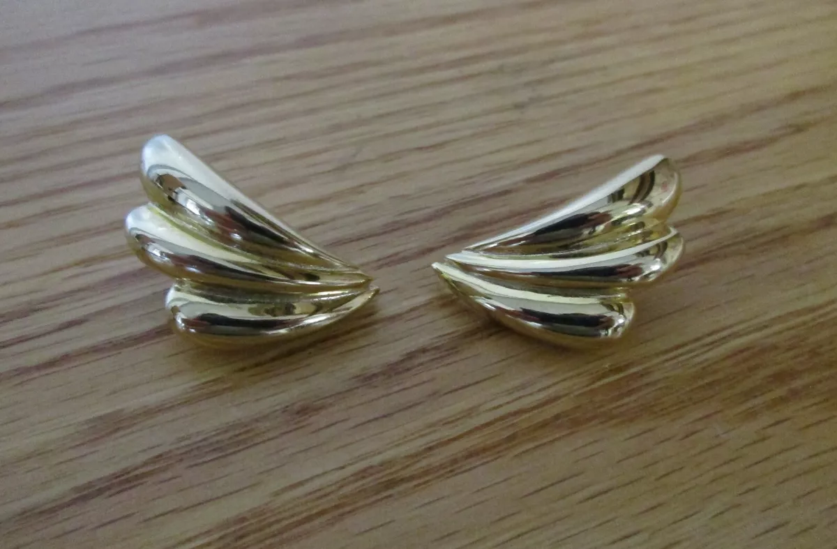 Vintage Signed Dotty Smith Gold Tone Pierced Earrings eBay