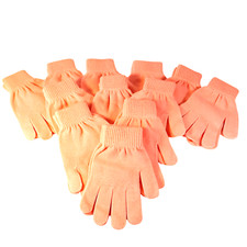 12 Pairs Womens Stretch Gloves Bubblegum Pink Soft Acrylic One Size Barbiecore