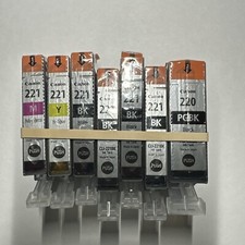 Genuine Canon CLI-221 PGI- 220 Ink Cartridges Black Yellow Magenta NEW SEALED