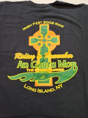 Shamrocks MC Irish Fest 2008 Ride Black Irish Chapter Long Island NY T-Shirt XL