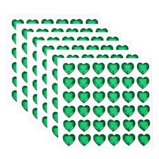 216 Pcs Dark Green 10mm Heart Rhinestone Self Adhesive Gems Stickers