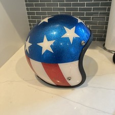1974 World Wide Evil Kneivel Motorcycle Helmet USA Visor SZ Med