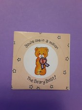 vintage 80s teddy bear sticker module damaged 