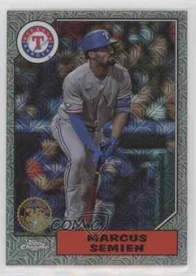 2022 Update 1987 Topps Chrome Silver Pack Series Mojo Black Marcus Semien d0b