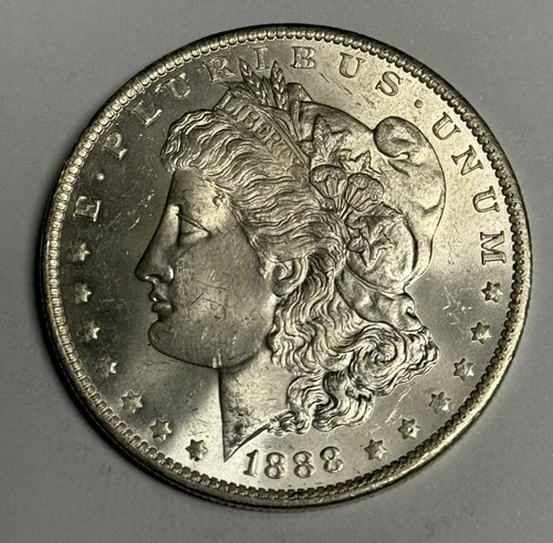 GEM BU 1888-O Morgan Silver Dollar (Blast White, All Original), U.S. $1 Coin MS