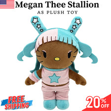 Hello Kitty As MEGAN THEE STALLION Plush Doll Soft Stuffed Figure Plush Toy 29cm