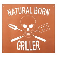 "Edelrost Schild Gedichttafel \"Griller\" Gartendeko Spruchschild Rost Deko"