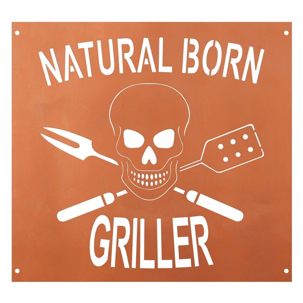 "Edelrost Schild Gedichttafel \"Griller\" Gartendeko Spruchschild Rost Deko"-image
