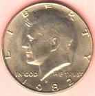 1982P John F. Kennedy Half Dollar  Circulated Coin
