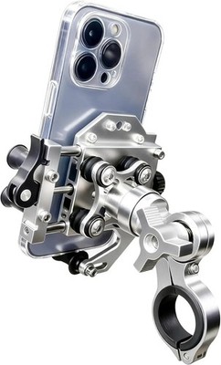 Motorcycle Phone Mount with Vibration Dampener, Aluminum Alloy Bike Phone Holder