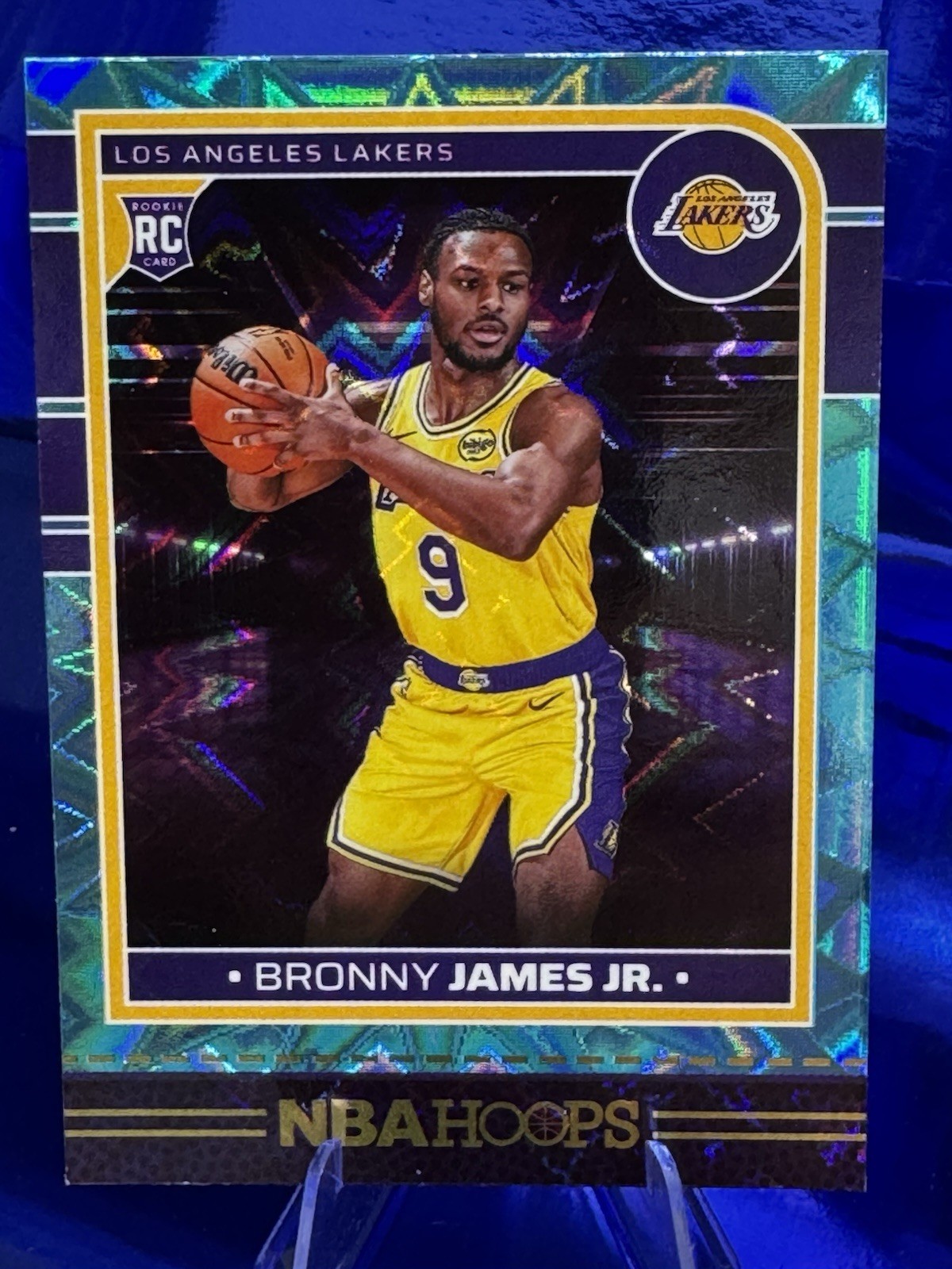 2024-25 NBA Hoops #280 Bronny James Jr. Teal Explosion Rookie RC Lakers