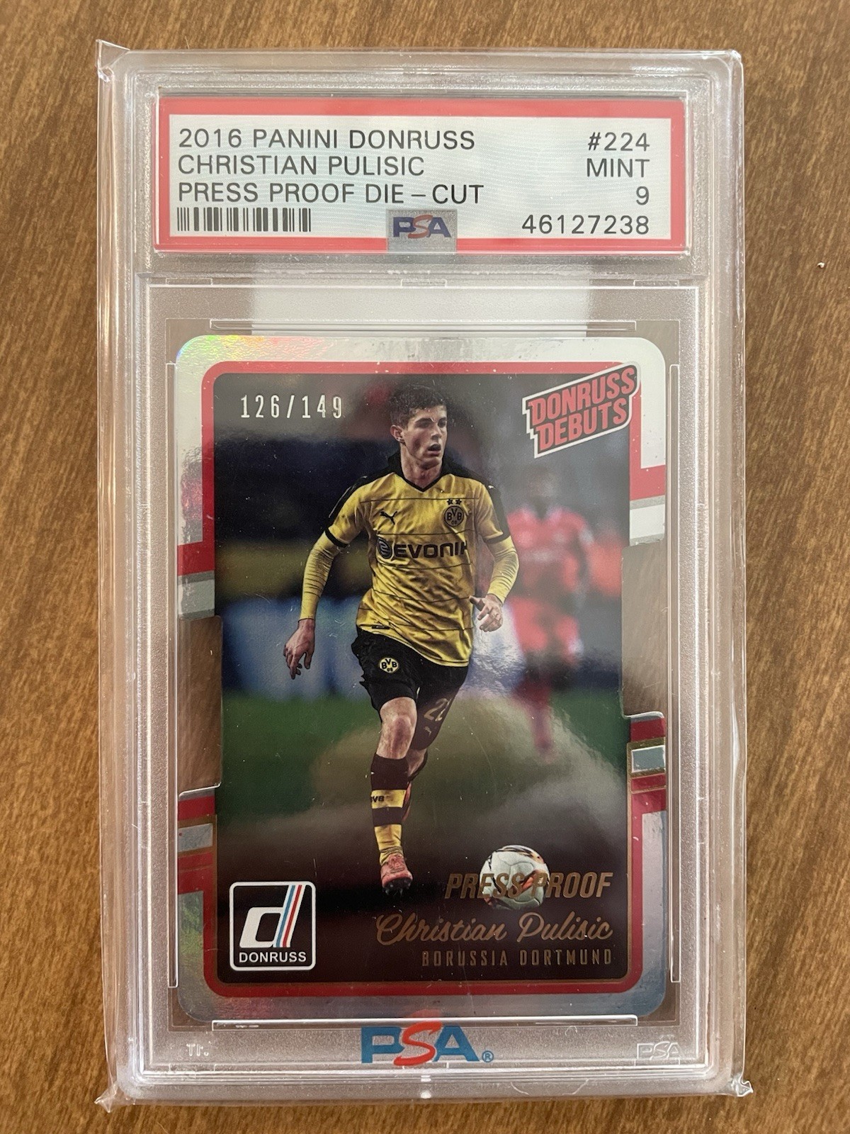 2016-17 Panini Donruss Debuts Christian Pulisic #224 Press Proof Die-Cut /149