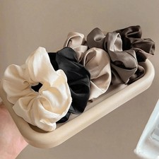 5pcs Hair Bands Elegant Satin Scrunchies Retro Style Soft Elastic Band for Women