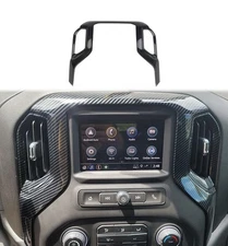 Carbon Fiber Center Dashboard AC Air Vent Navigation Cover Trim GM Truck