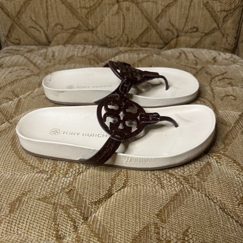Sandalia Tory Burch Miller Cloud Cuero Ciruela Crema 8 - Imagen 3 de 6