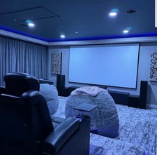 Motorized Projector Screen 120 Inch 16:9 4K 3D Matte Wall Ceiling Mount Black