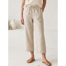 FRESH PRODUCE Womens Resort Pants Drawstring Waist 100 Cotton Wide Leg XL