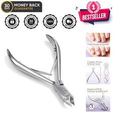 Surgical Grade Stainless Steel Cuticle Cutter with Ergonomic Grip - 3.93 Inches