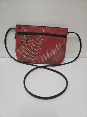 Danny K Embroidered Suede Botanical Crossbody Purse