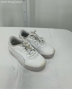 PUMA White Carina Platform Sneakers Girls Casual Shoe Girls 12C