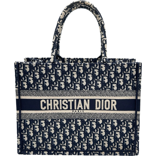 Christian Dior Book Tote Medium M1296RIW Navy Oblique #1587