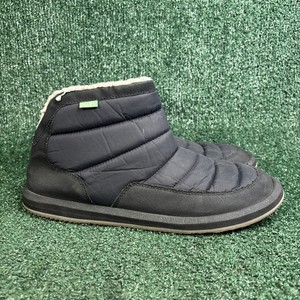 Sanuk 1095174 Men\'s Black Quilted Ankle Winter Boots Size 11 Sanuk Puff N Chill Black Slip-on Ankle Chukka Boots Shoes  main image 4