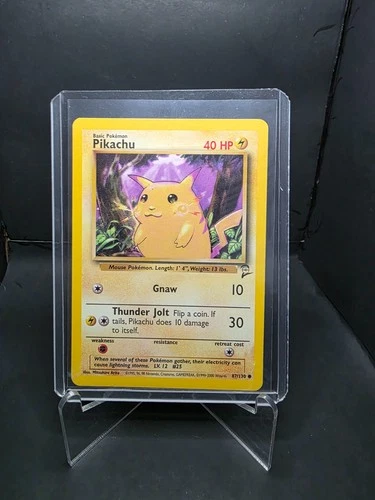 2x Pikachu 87/130 Base Set 2 Pokemon Cards WOTC Vintage 1999 NM