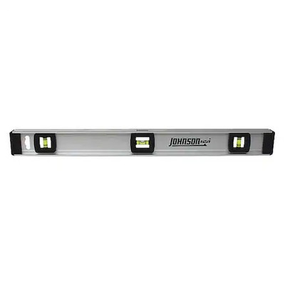 Johnson Level & Tool 1300-2400 I Beam Level, Alum, 24 In L, 3 Vials, Silver
