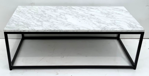 White Marble Top Coffee Table L113cm x W60 cm x H40cm - Picture 6 of 6