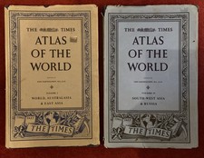 THE TIMES ATLAS OF THE WORLD MID-CENTURY EDITION Volumes 1 & 2 John Bartholomew